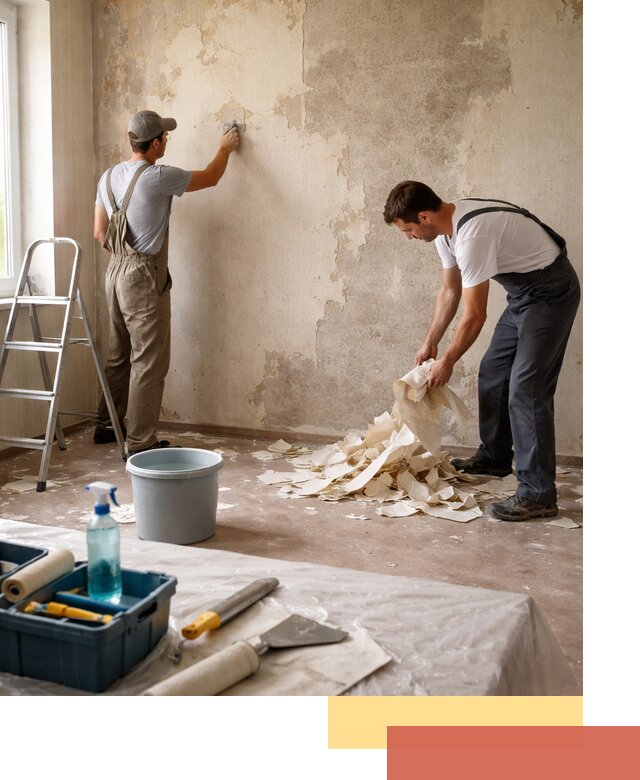 Снятие старых обоев в Электростали быстро и качественно