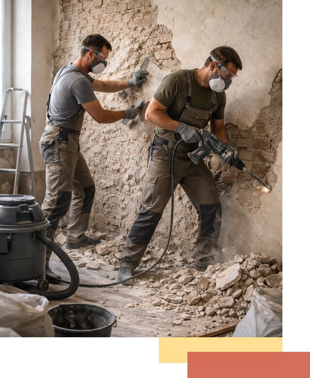 Демонтаж штукатурки со стен в Электростали быстро и аккуратно