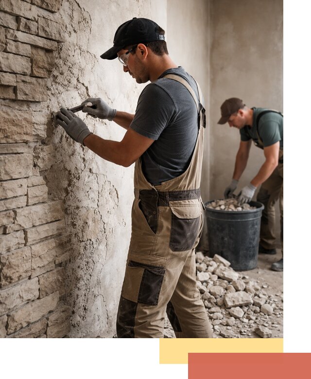 Демонтаж декоративного камня в Электростали профессионально и безопасно