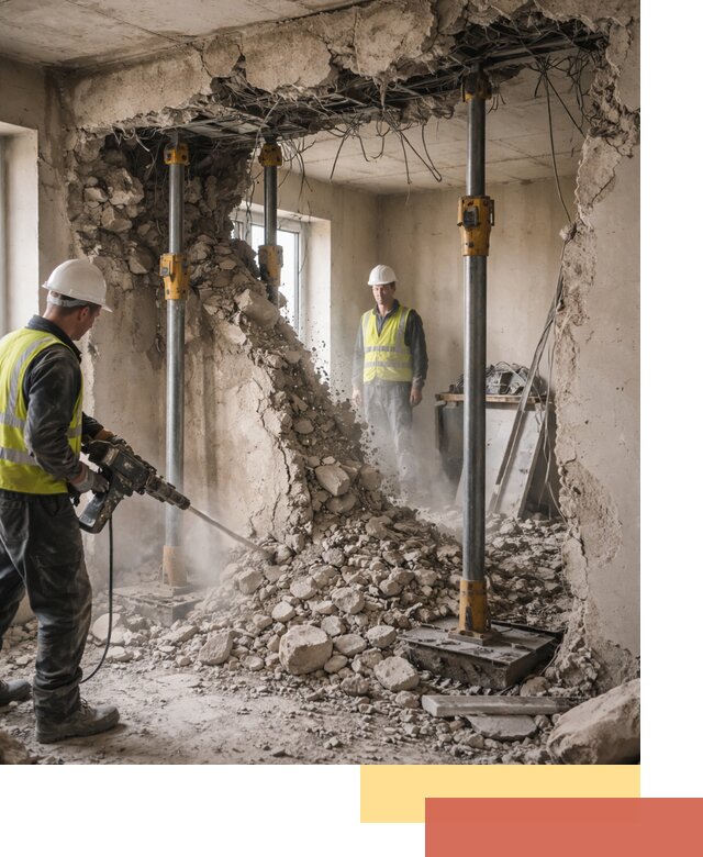 Снос несущих стен в Электростали с гарантией безопасности и качества