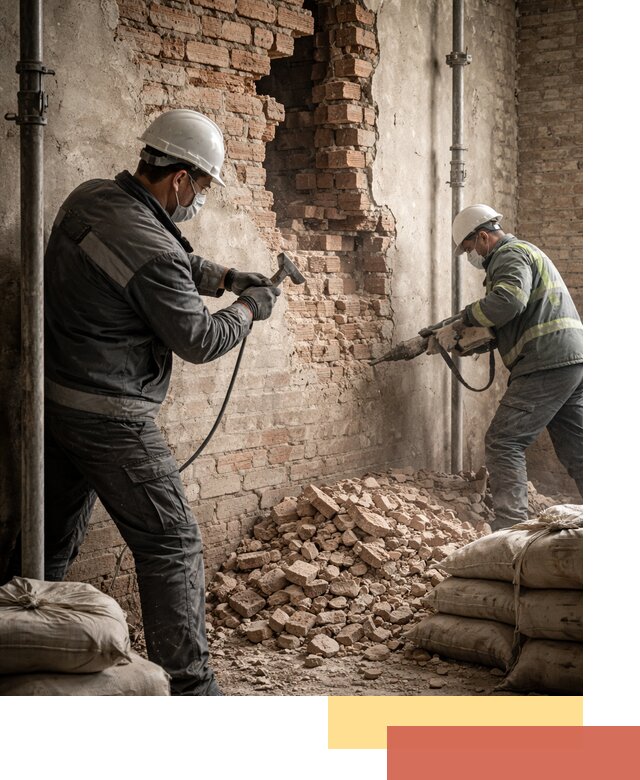 Демонтаж кирпичных стен в Электростали быстро и безопасно