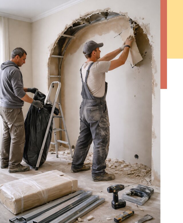 Демонтаж арки из гипсокартона в Электростали от 3546 руб. — услуги под ключ | ОТДЕЛОЧНИК-Элк