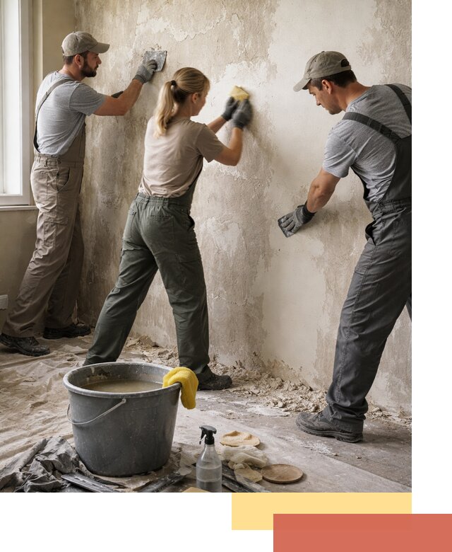 Очистка стен от клея и грунтовки в Электростали качественно и быстро