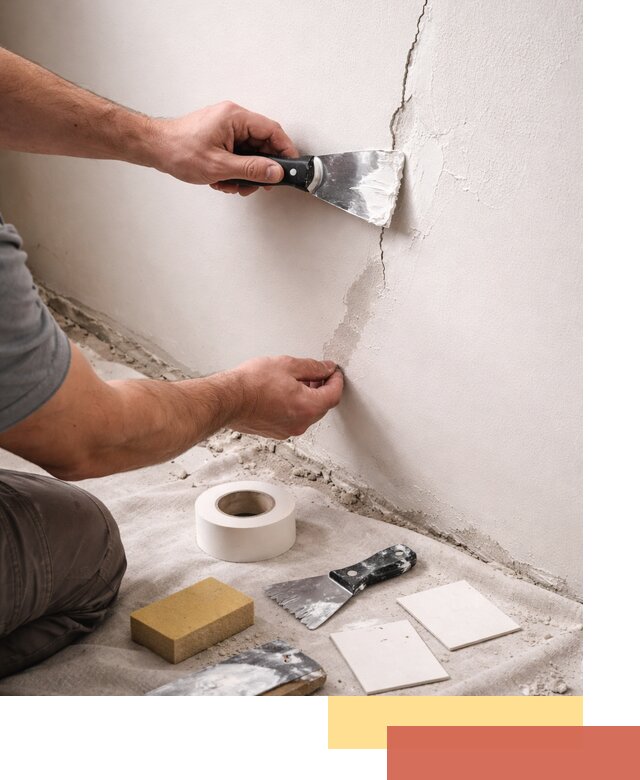 Заделка трещин и сколов в стенах и потолках в Электростали