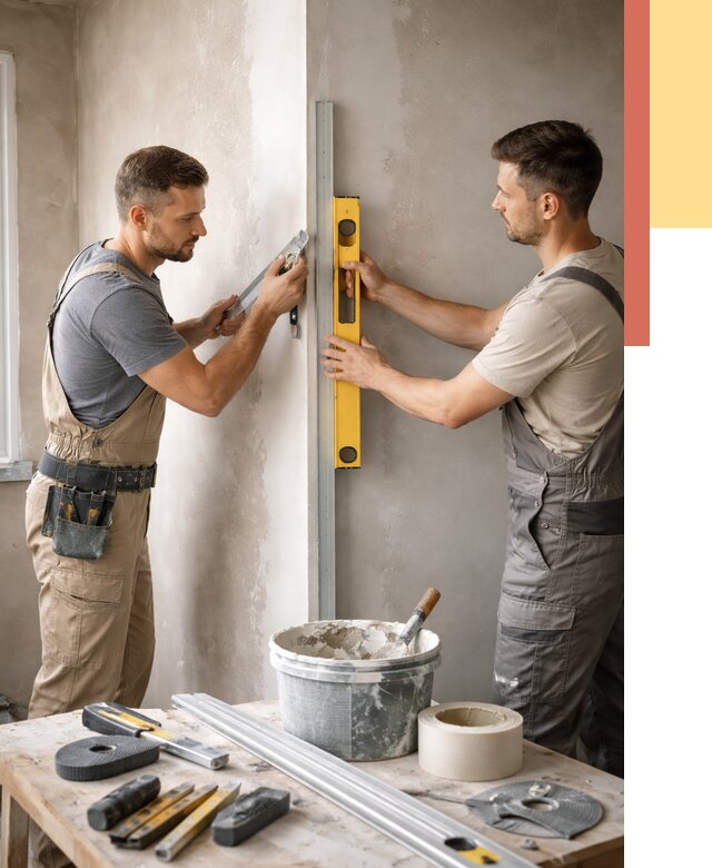 Выведение углов стен в Электростали от 1874 руб. быстро и недорого | ОТДЕЛОЧНИК-Элк