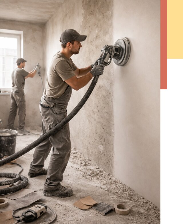 Шлифовка стен в Электростали от 1216 руб/м2 — быстро и недорого | ОТДЕЛОЧНИК-Элк