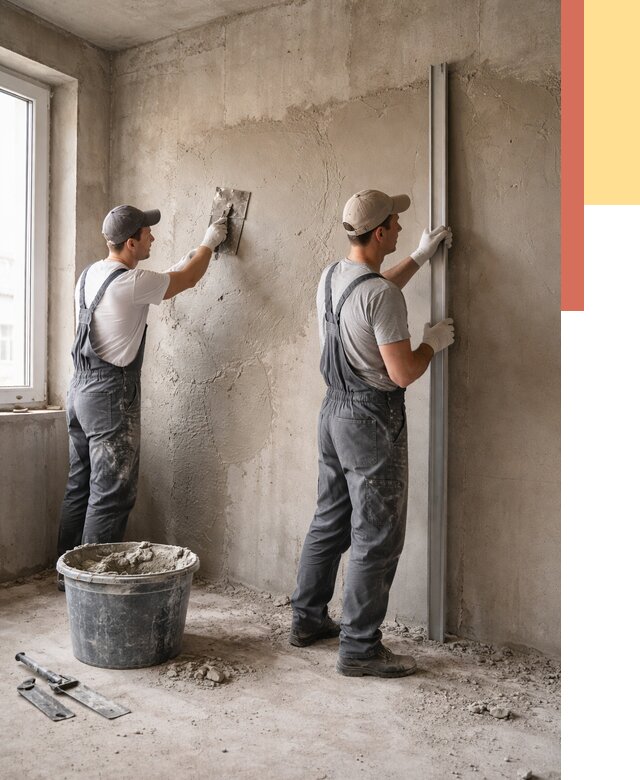 Штукатурка бетонных стен в Электростали от 4559 руб/м² — качественно и быстро | ОТДЕЛОЧНИК-Элк