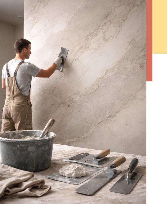 Декоративная штукатурка под мрамор в Электростали от 2836 руб./м² — быстро и недорого | ОТДЕЛОЧНИК-Элк