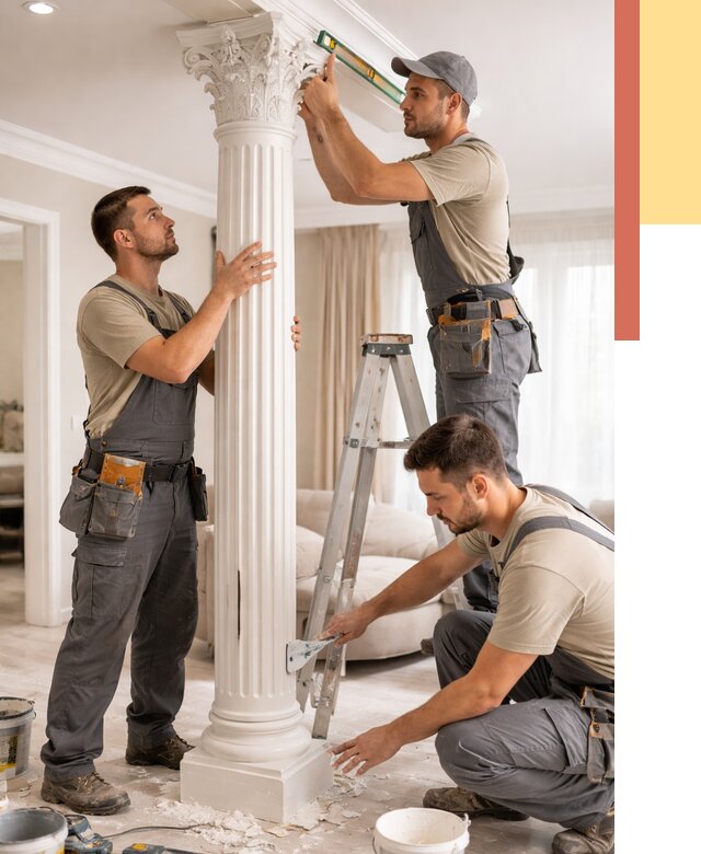 Установка декоративных колонн в Электростали от 12156 руб. под ключ | ОТДЕЛОЧНИК-Элк