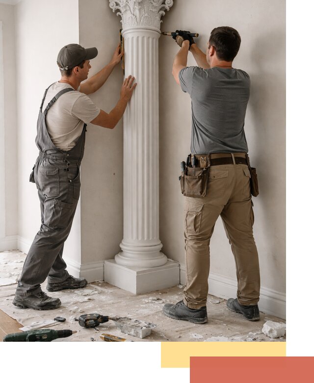 Установка декоративных колонн в Электростали под ключ