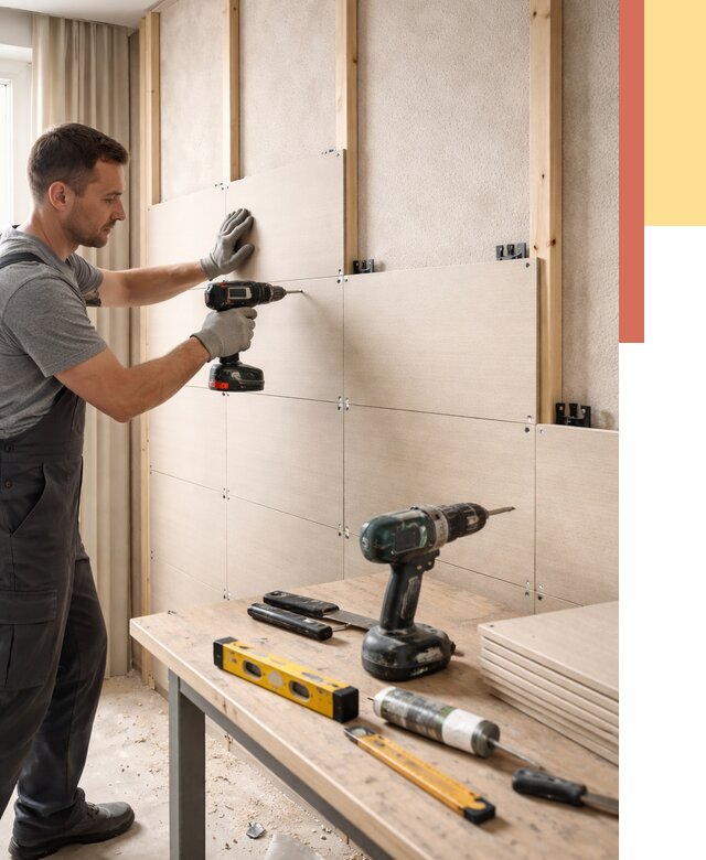 Монтаж МДФ панелей на стены в Электростали от 1266 руб. под ключ | ОТДЕЛОЧНИК-Элк