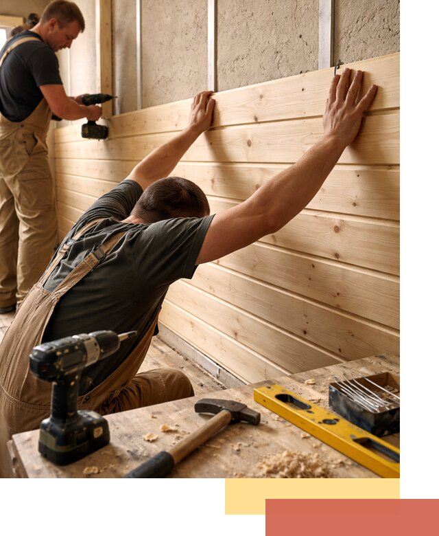 Монтаж деревянной вагонки на стены в Электростали быстро и качественно