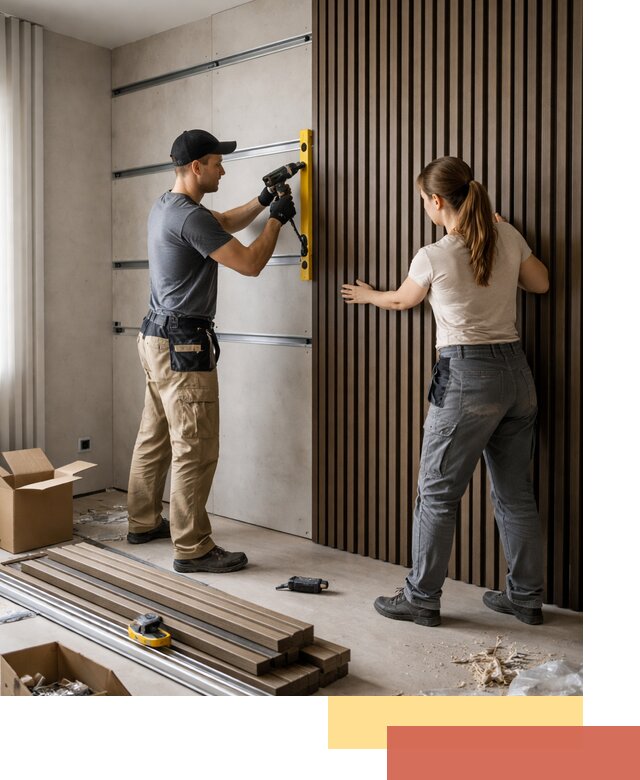 Монтаж реечных панелей на стены в Электростали