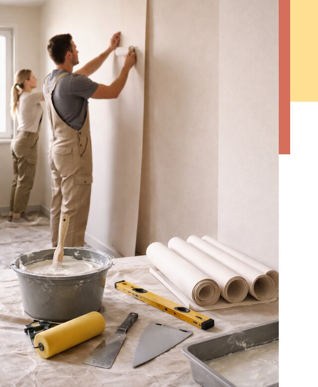 Поклейка бумажных обоев в Электростали от 5572 руб./м2 — быстро и недорого | ОТДЕЛОЧНИК-Элк