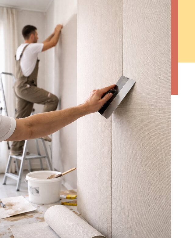 Поклейка текстильных обоев в Электростали от 4559 руб. под ключ | ОТДЕЛОЧНИК-Элк