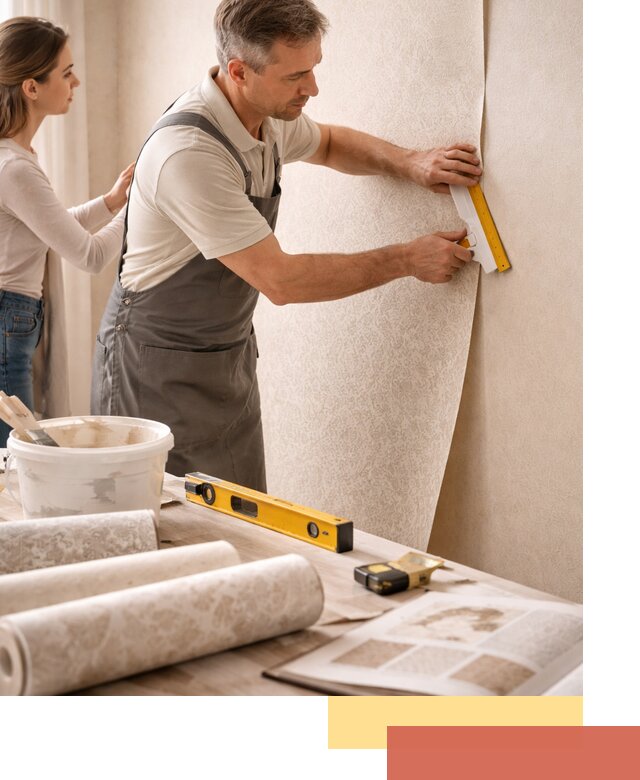 Поклейка обоев с подбором рисунка в Электростали