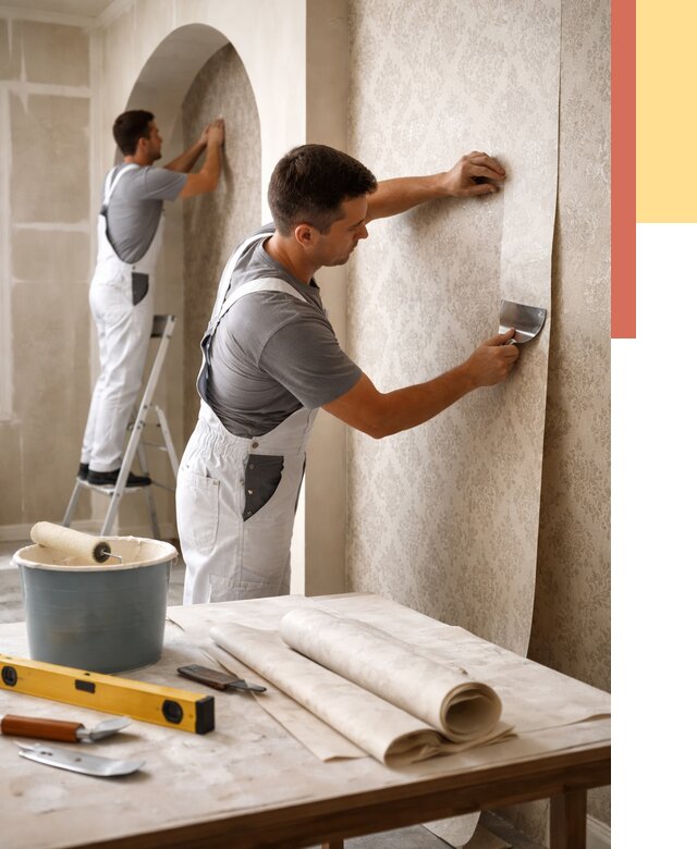 Поклейка обоев на сложные стены в Электростали от 2836 руб. под ключ | ОТДЕЛОЧНИК-Элк