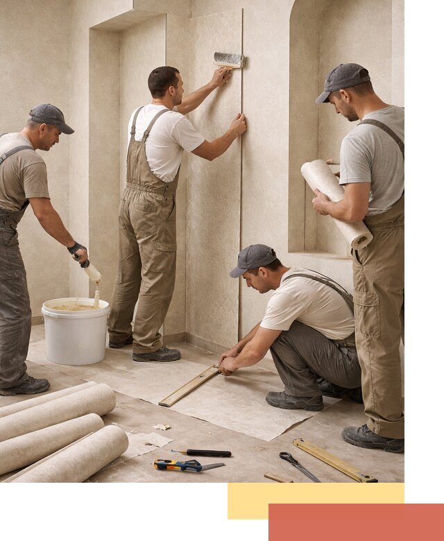 Поклейка обоев на сложные стены и неровные поверхности в Электростали