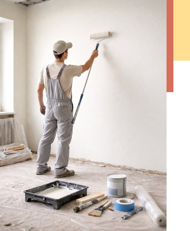 Покраска стен водоэмульсионной краской в Электростали от 456 руб. за м² | ОТДЕЛОЧНИК-Элк