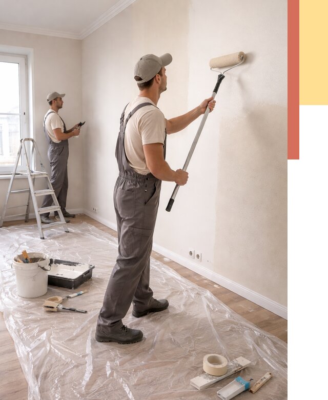 Покраска стен акриловой краской в Электростали от 3546 руб./м² — быстро и недорого | ОТДЕЛОЧНИК-Элк