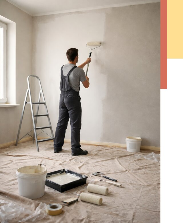 Покраска стен моющейся краской в Электростали от 355 руб./м² — быстро и недорого | ОТДЕЛОЧНИК-Элк