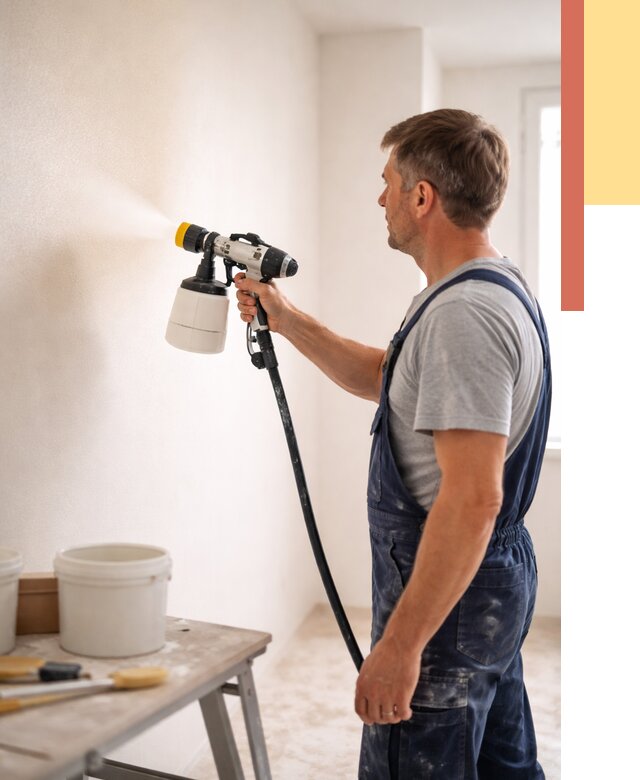 Покраска стен краскопультом в Электростали от 7598 руб. — механизированная покраска | ОТДЕЛОЧНИК-Элк