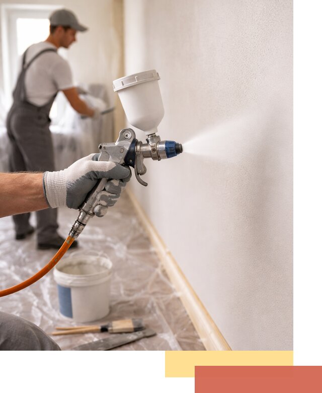 Покраска стен краскопультом в Электростали быстро и качественно