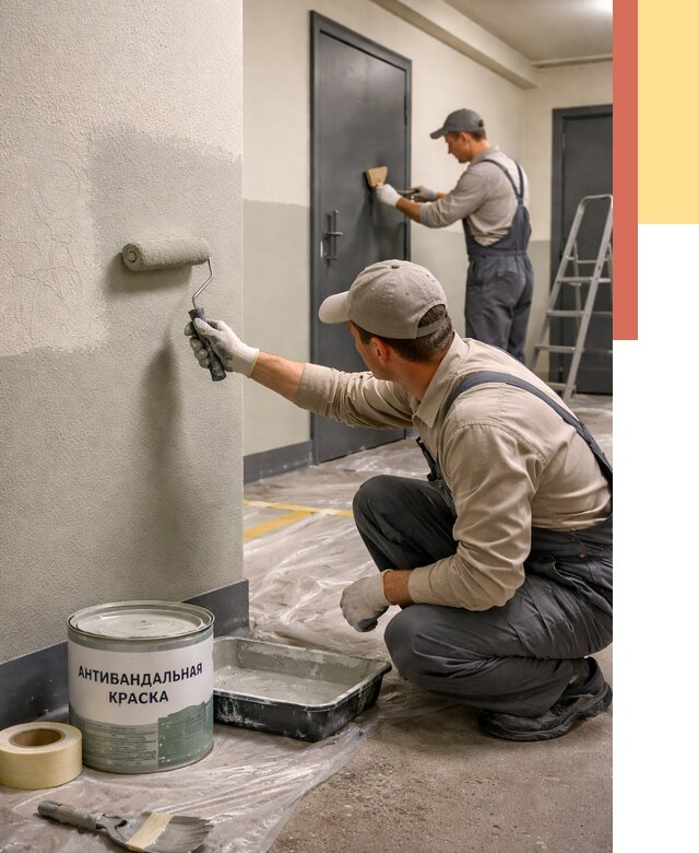 Покраска стен антивандальной краской в Электростали от 4559 руб./м² под ключ | ОТДЕЛОЧНИК-Элк