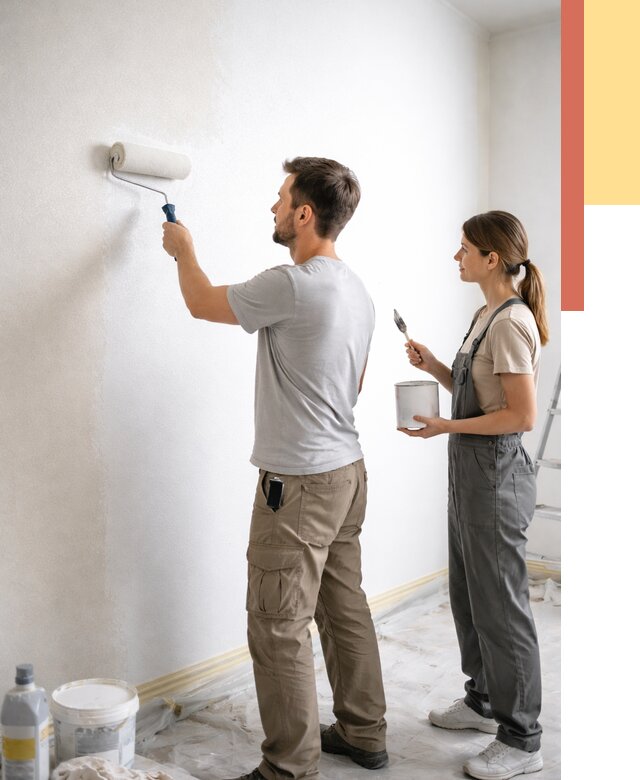 Окраска стен по стеклохолсту в Электростали от 4559 руб/м² под ключ | ОТДЕЛОЧНИК-Элк