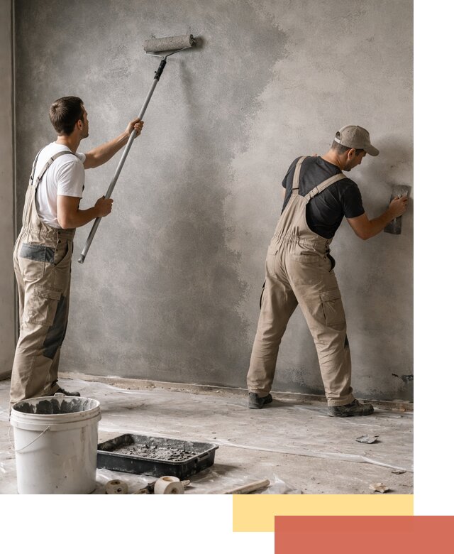 Покраска стен под бетон в Электростали профессионально и недорого