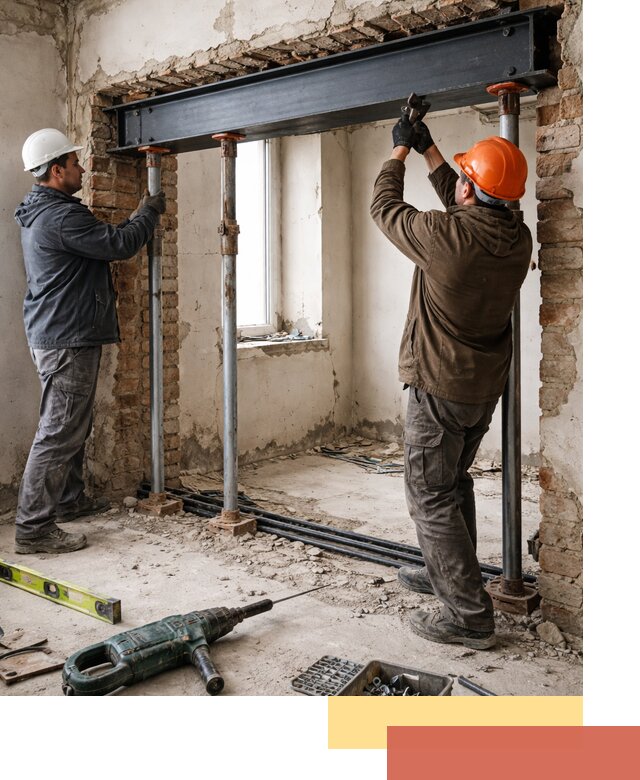 Усиление проема в стене в Электростали для расширения и безопасности