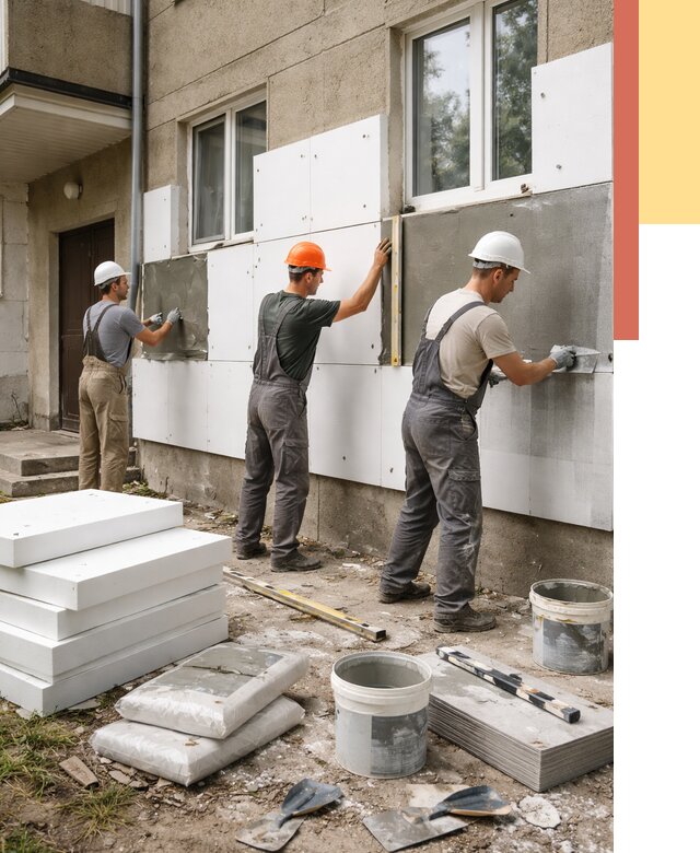 Утепление стен пенопластом в Электростали от 1773 руб. — недорого и под ключ | ОТДЕЛОЧНИК-Элк