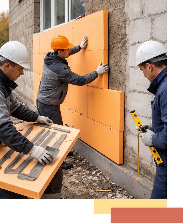 Утепление фасада пеноплексом под ключ в Электростали