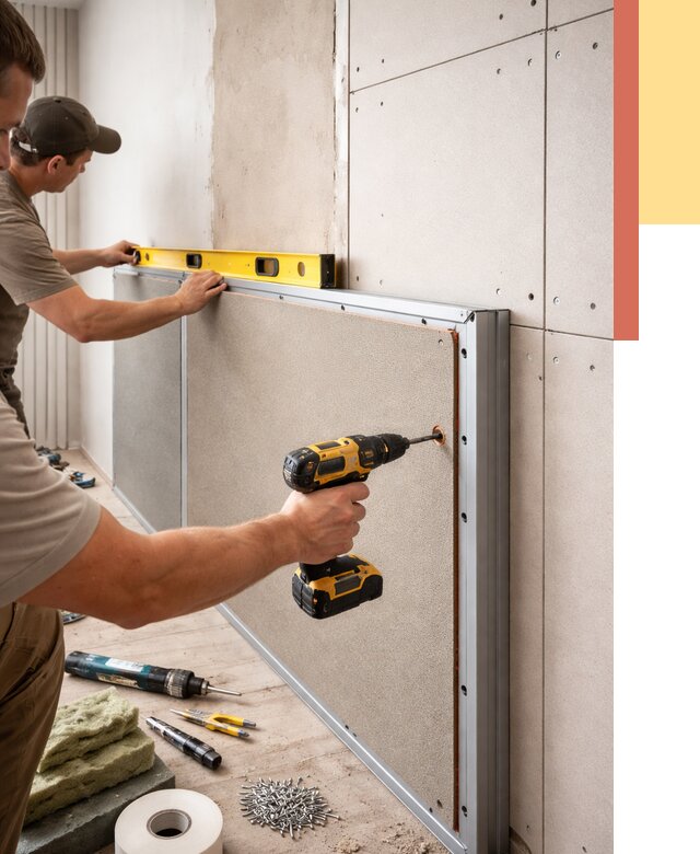 Шумоизоляция стен панелями ЗИПС в Электростали от 2229 руб./м² под ключ | ОТДЕЛОЧНИК-Элк