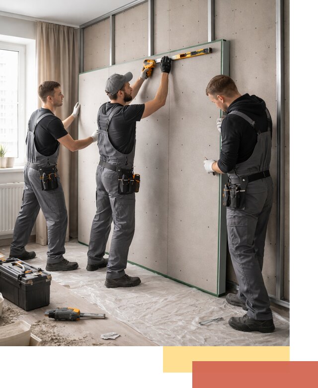 Шумоизоляция стен панелями ЗИПС в Электростали для жилых и коммерческих помещений