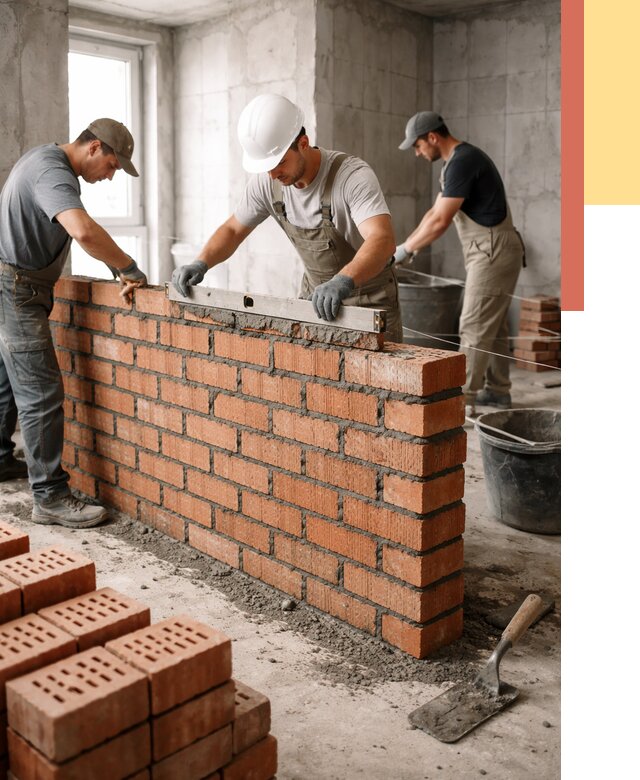 Кладка перегородок из кирпича в Электростали от 3546 руб. за м² | ОТДЕЛОЧНИК-Элк