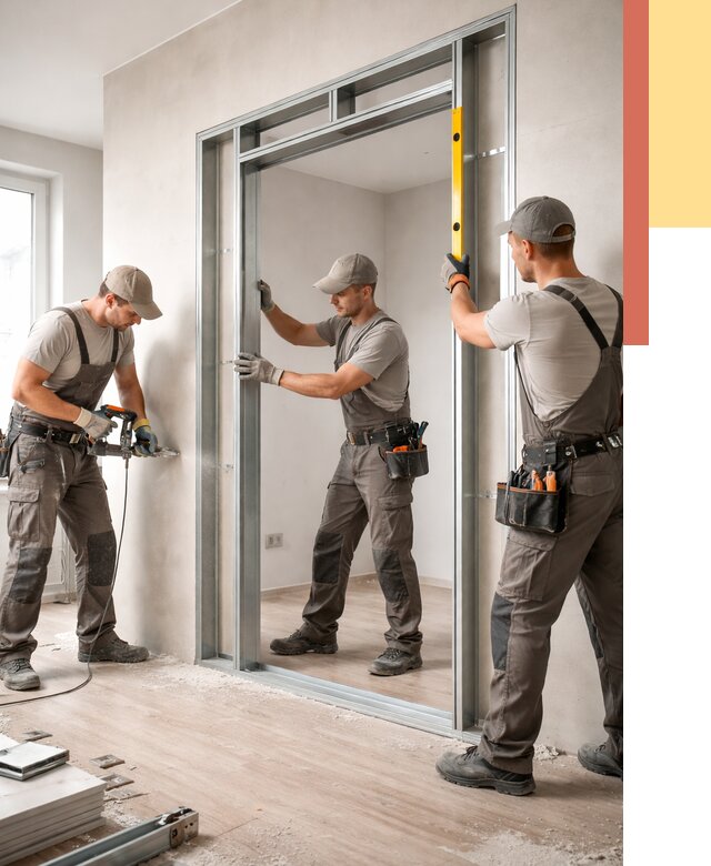 Устройство дверного проема в перегородке в Электростали от 4559 руб. под ключ | ОТДЕЛОЧНИК-Элк