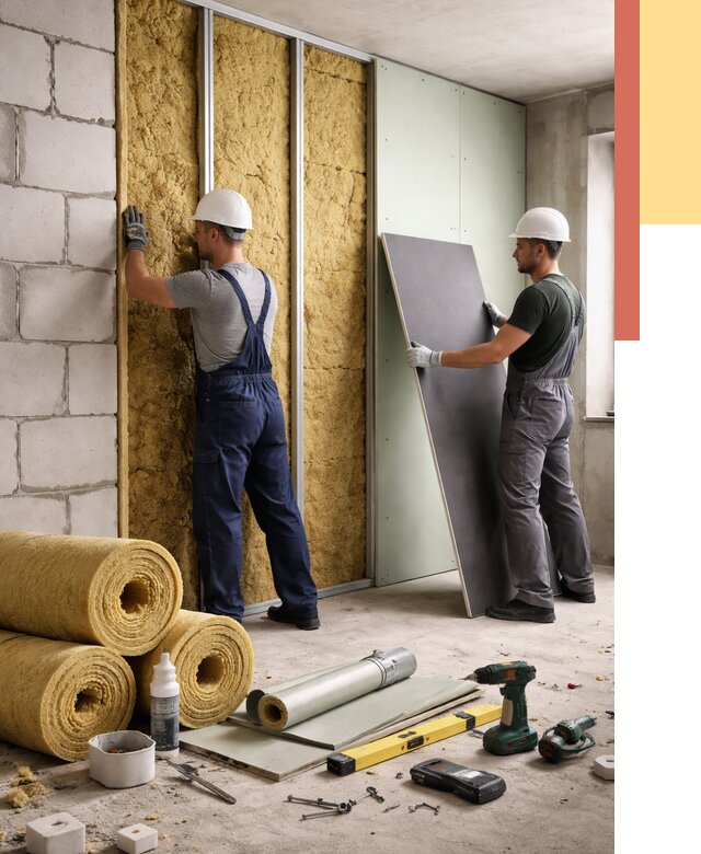 Шумоизоляция перегородок из блоков в Электростали от 1874 руб./м² — быстро и недорого | ОТДЕЛОЧНИК-Элк