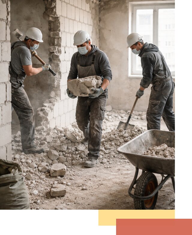 Демонтаж блочных перегородок в Электростали быстро и аккуратно