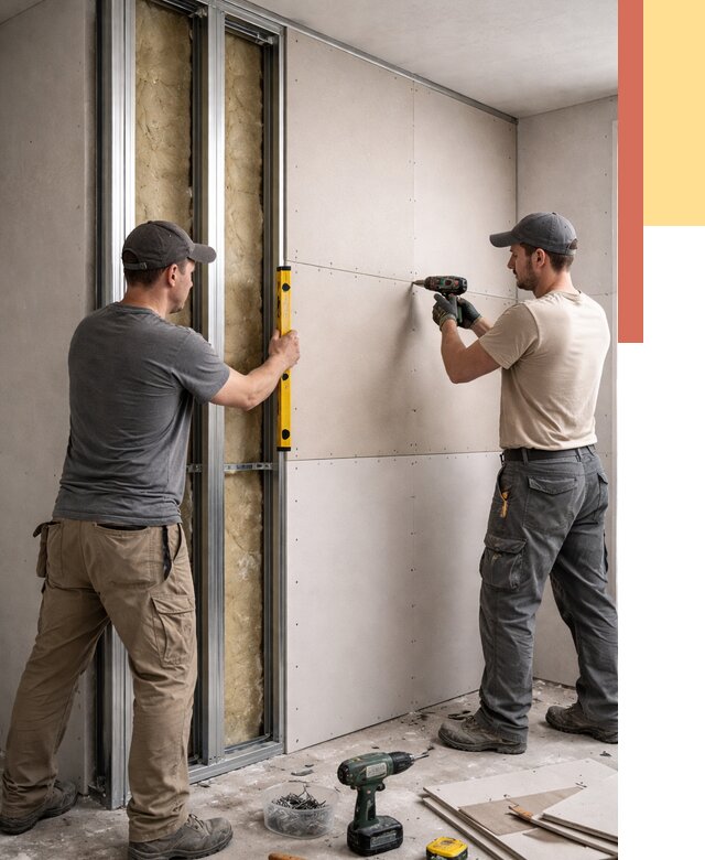 Монтаж двухслойной перегородки из гипсокартона в Электростали от 1469 руб. | ОТДЕЛОЧНИК-Элк