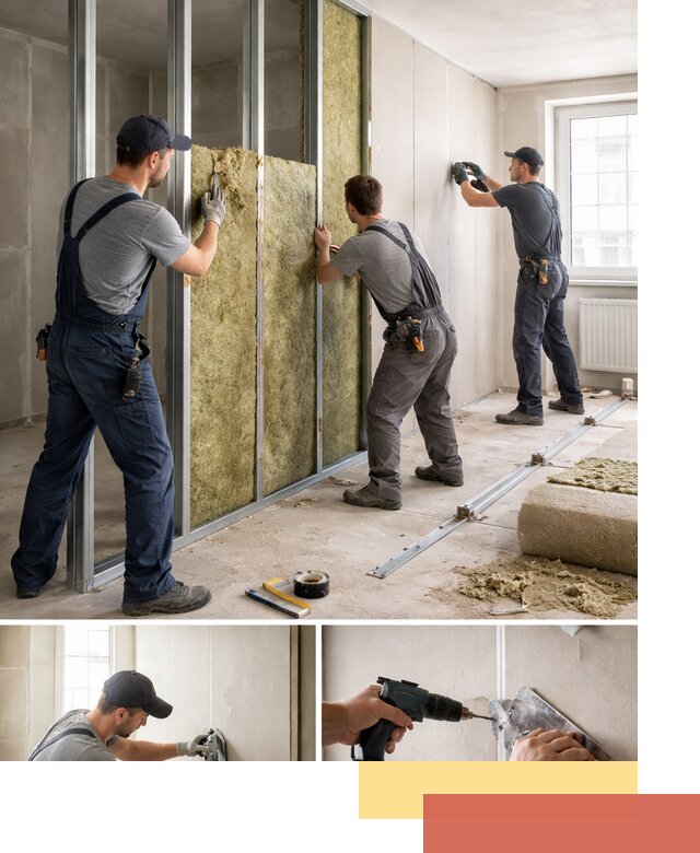 Перегородка из гипсокартона с шумоизоляцией в Электростали — монтаж под ключ