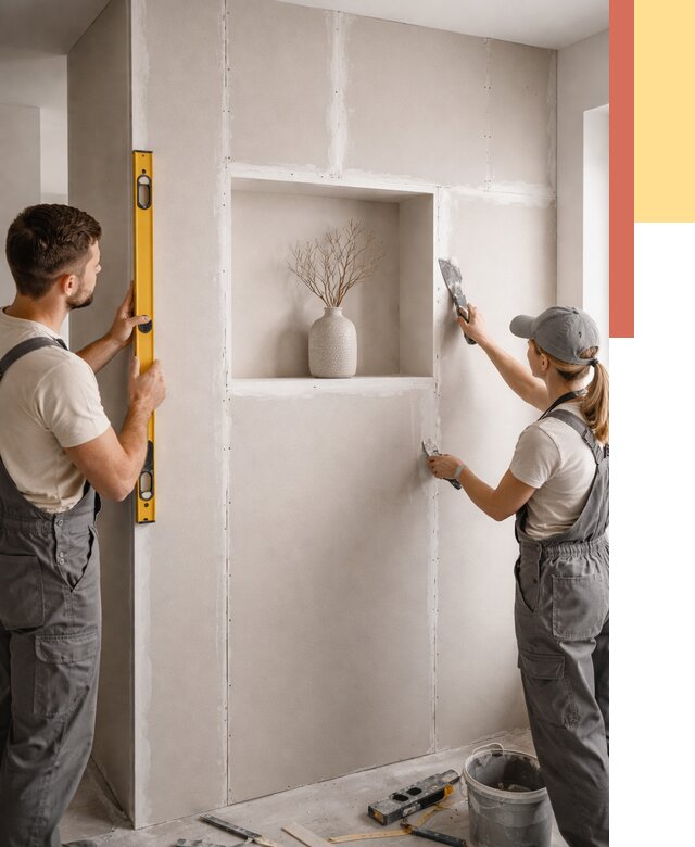 Перегородка из гипсокартона с нишей в Электростали от 3292 руб. под ключ | ОТДЕЛОЧНИК-Элк