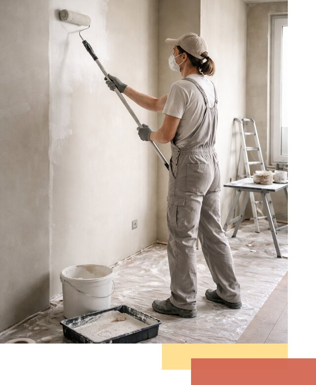 Покраска перегородок из гипсокартона в Электростали качественно и недорого