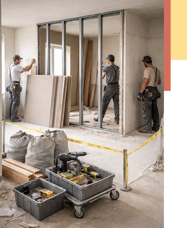 Перенос гипсокартонной перегородки в Электростали под ключ от 4559 руб. | Демонтаж и монтаж – ОТДЕЛОЧНИК-Элк