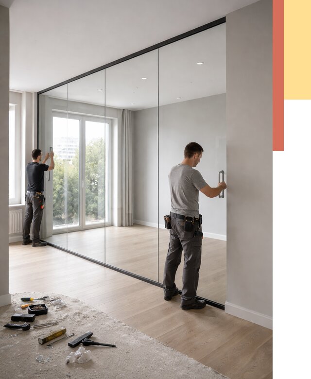 Изготовление стеклянных перегородок в Электростали от 12511 руб. под ключ | ОТДЕЛОЧНИК-Элк