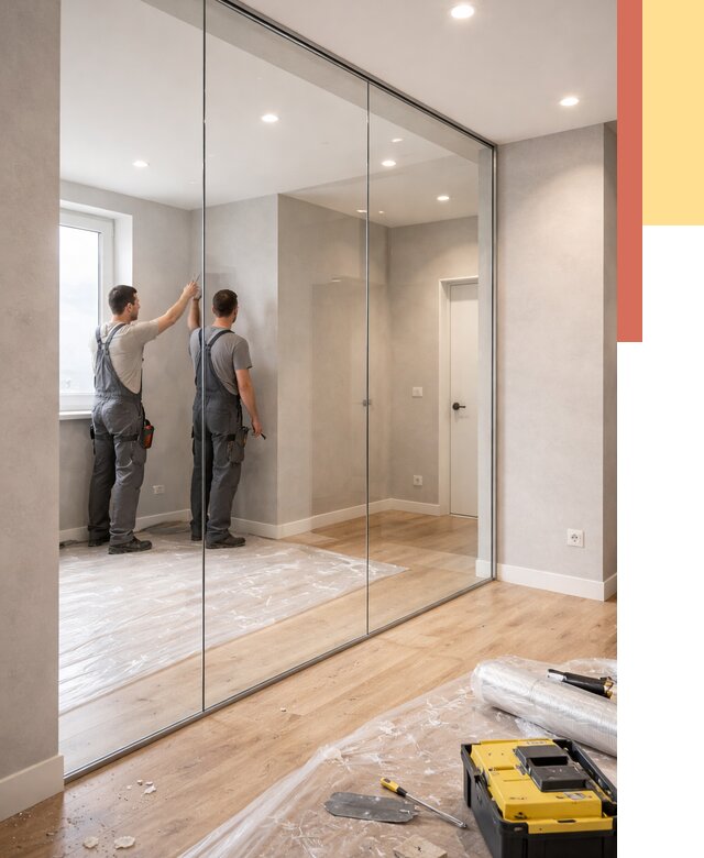 Безрамные стеклянные перегородки в Электростали — монтаж от 9624 руб. | ОТДЕЛОЧНИК-Элк