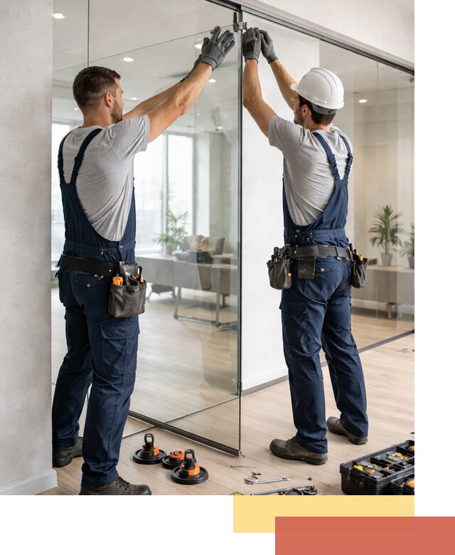 Безрамные стеклянные перегородки под ключ в Электростали