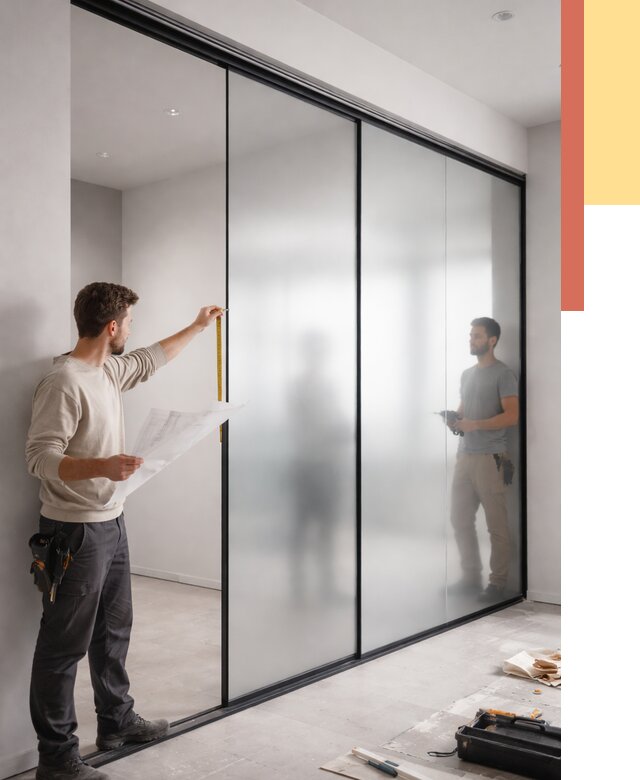 Матовые стеклянные перегородки в Электростали от 8611 руб. — монтаж и установка | ОТДЕЛОЧНИК-Элк