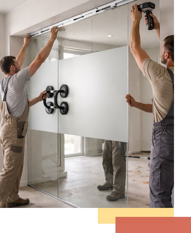 Матовые стеклянные перегородки под ключ в Электростали