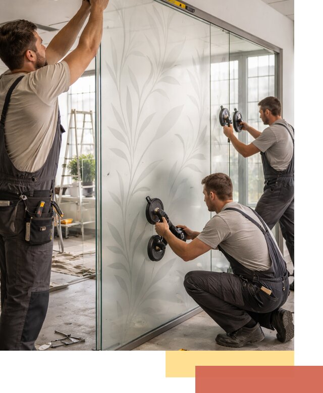 Стеклянные перегородки с рисунком на заказ в Электростали